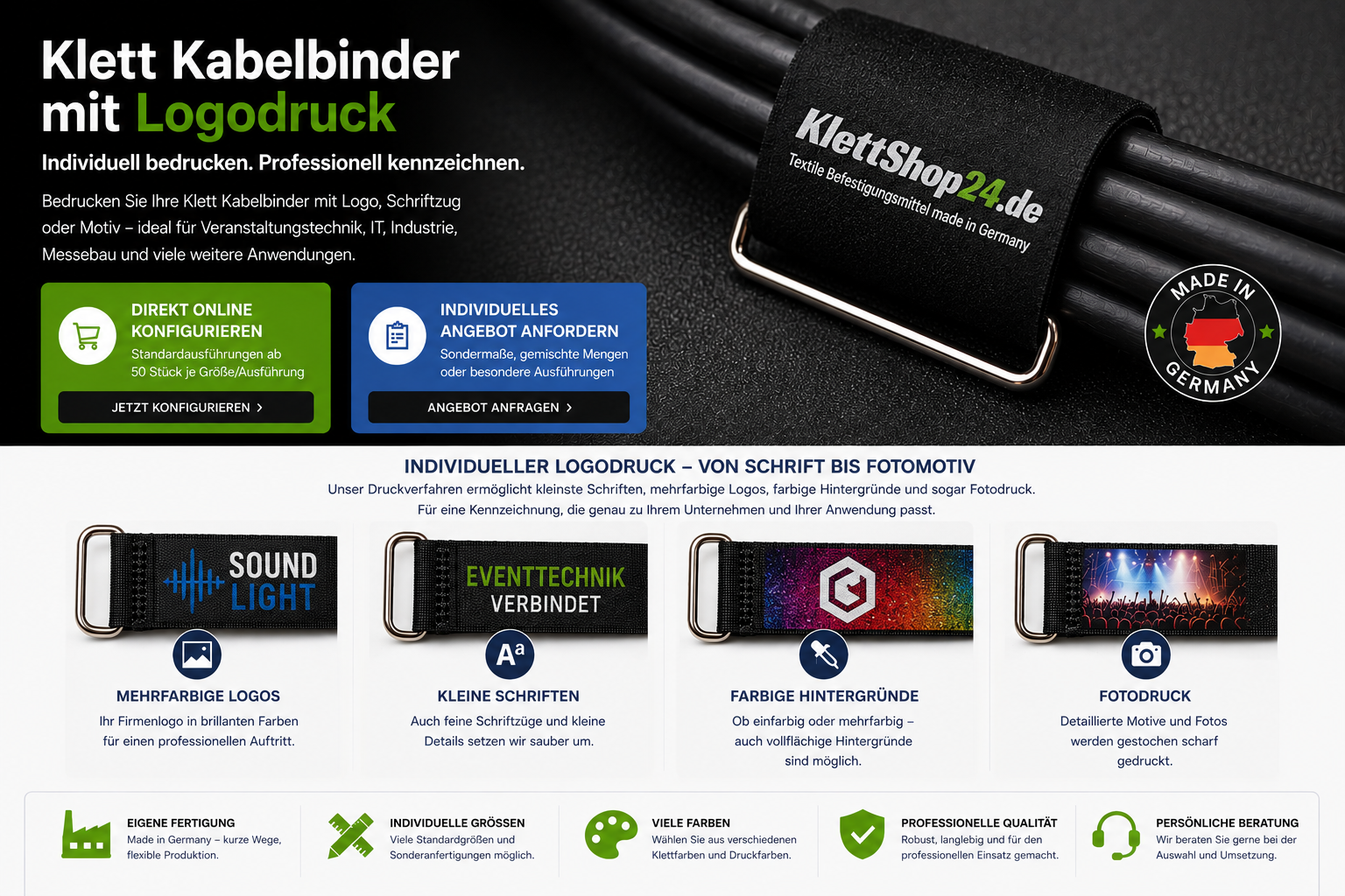 Klett Kabelbinder mit Logodruck