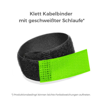 Klett Kabelbinder mit Schlaufe 16 x 130mm | NEON GRÜN