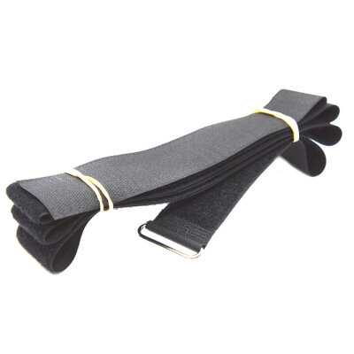 Klettgurte 25mm x 2000mm Kunststofföse Nylon Schwarz 100mm Hakenband ROT