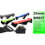 Klettgurte 25mm x 2000mm Kunststofföse Nylon Schwarz 100mm Hakenband ROT