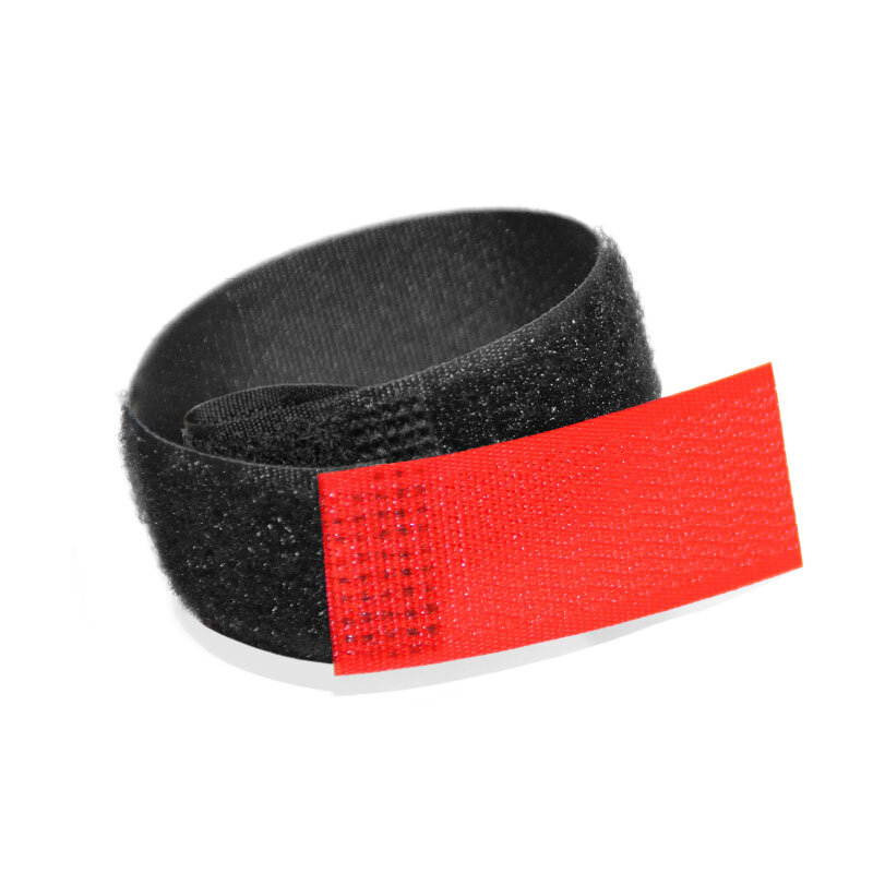 10x 40 cm x 40 mm wiederverschließbare Klett-Kabelbinder NEON ROT mit Metall-Öse - Kabel-Klettband 400 mm wiederverwendbar