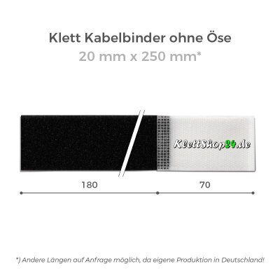 Klett Kabelbinder ohne Öse 20 x 250mm | ROT