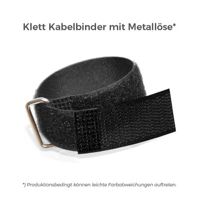 Klett Kabelbinder mit Metallöse entgegengesetzt 16mm x 130mm Schwarz