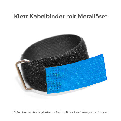 Klett Kabelbinder mit Metallöse entgegengesetzt 16mm x 130mm Blau