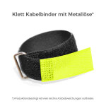 Klett Kabelbinder mit Metallöse entgegengesetzt 16mm x 130mm Neon Gelb