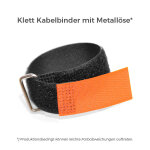 Klett Kabelbinder mit Metallöse entgegengesetzt 16mm x 130mm Orange