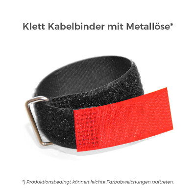 Klett Kabelbinder mit Metallöse entgegengesetzt 25mm x 400mm Rot