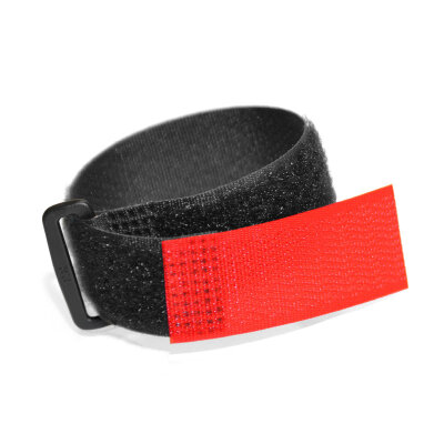 Klett Kabelbinder mit Kunststofföse gleiche Seite | 20mm x 300mm ROT