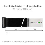 Klett Kabelbinder mit Kunststofföse gleiche Seite | 20mm x 300mm ROT