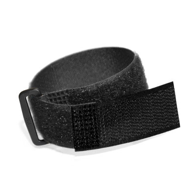 Klett Kabelbinder mit Kunststofföse gleiche Seite | 20mm x 200mm SCHWARZ
