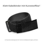 Klett Kabelbinder mit Kunststofföse gleiche Seite | 20mm x 200mm SCHWARZ