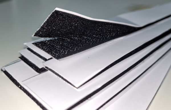 Klettband Zuschnitte selbstklebend 50mm 500mm Schwarz