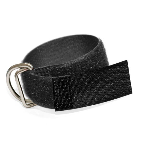 Klett Kabelbinder mit Metallöse und Einhängeschlaufe entgegengesetzt 20mm x 200mm Schwarz