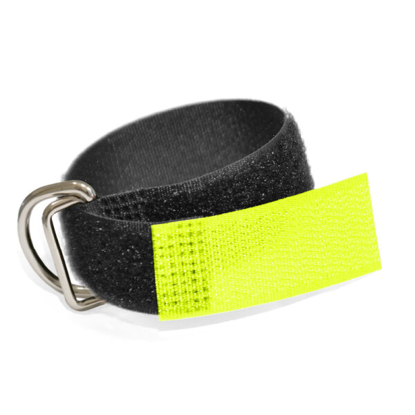 Klett Kabelbinder mit Metallöse und Einhängeschlaufe entgegengesetzt 20mm x 200mm Neon Gelb