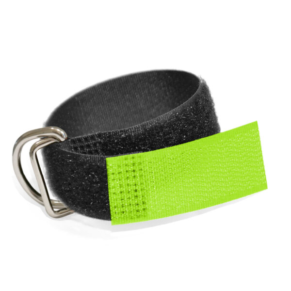 Klett Kabelbinder mit Metallöse und Einhängeschlaufe entgegengesetzt 30mm x 350mm Neon Grün