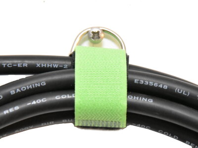 Klett Kabelbinder mit Metallöse und Einhängeschlaufe entgegengesetzt 30mm x 350mm Neon Grün