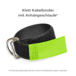 Klett Kabelbinder mit Metallöse und Einhängeschlaufe entgegengesetzt 30mm x 350mm Neon Grün