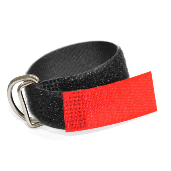 Klett Kabelbinder mit Metallöse und Einhängeschlaufe entgegengesetzt 50mm x 500mm Rot