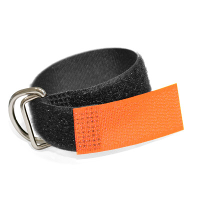 Klett Kabelbinder mit Metallöse und Einhängeschlaufe entgegengesetzt 50mm x 500mm Orange