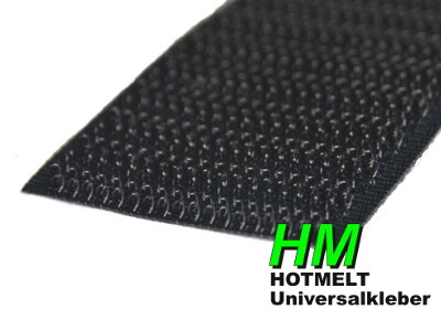 Klettband selbstklebend HM Hakenband | 25mm | schwarz